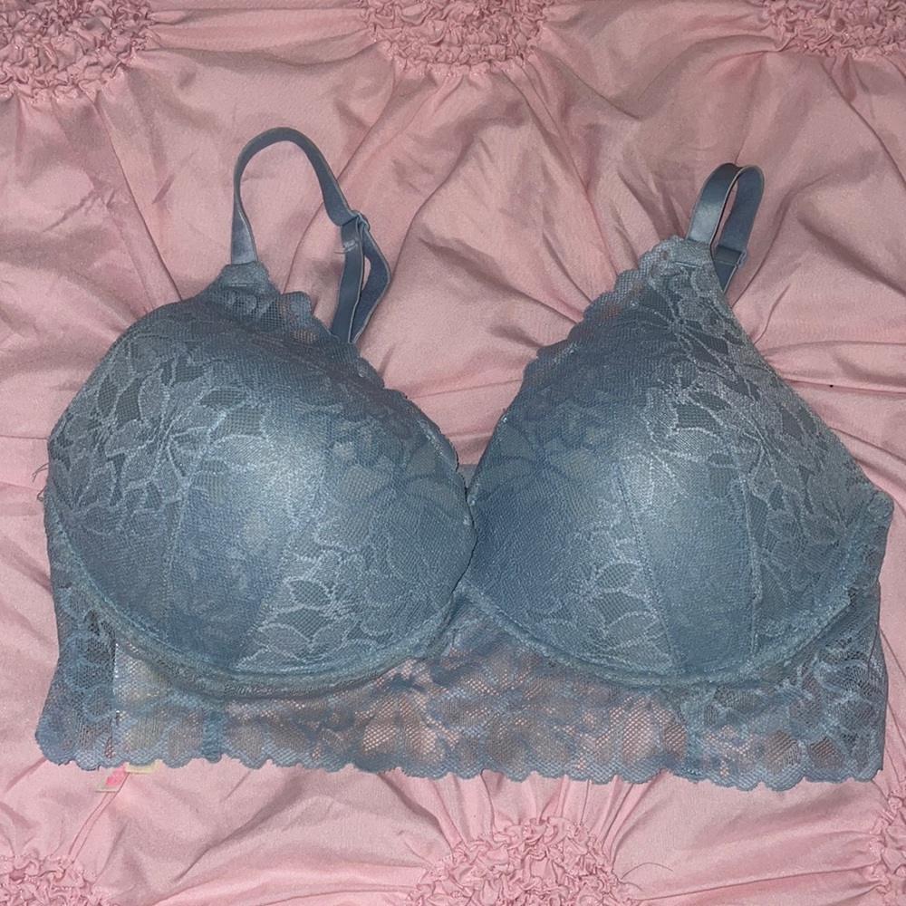Victoria’s Secret blue lace bralette push up XL